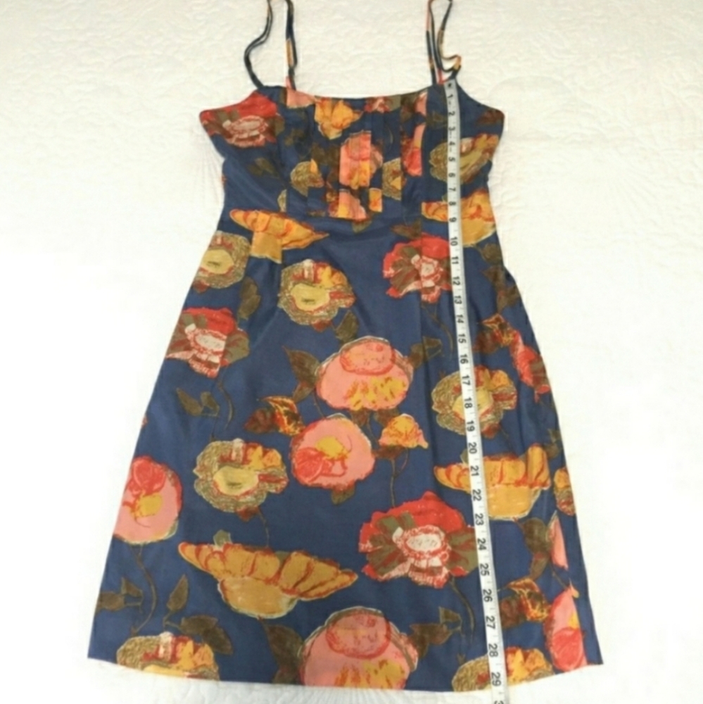 ANTHROPOLOGIE Maeve Peony Silk Slip Dress EUC sz 6 - Picture 5 of 16